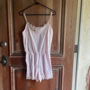 Topshop Pink Lace Trim Romper